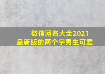 微信网名大全2021最新版的两个字男生可爱