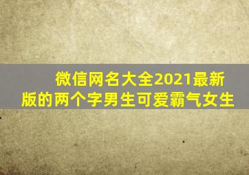 微信网名大全2021最新版的两个字男生可爱霸气女生