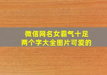 微信网名女霸气十足两个字大全图片可爱的