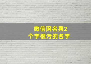 微信网名男2个字很污的名字