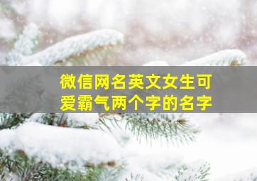 微信网名英文女生可爱霸气两个字的名字