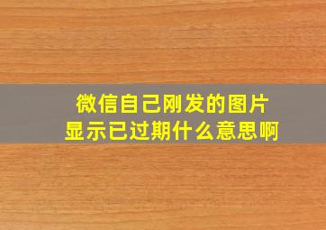 微信自己刚发的图片显示已过期什么意思啊