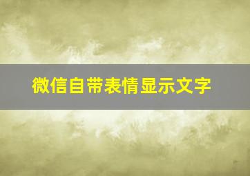 微信自带表情显示文字