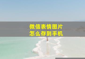 微信表情图片怎么存到手机