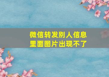 微信转发别人信息里面图片出现不了