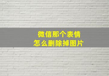 微信那个表情怎么删除掉图片