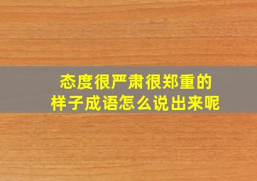 态度很严肃很郑重的样子成语怎么说出来呢