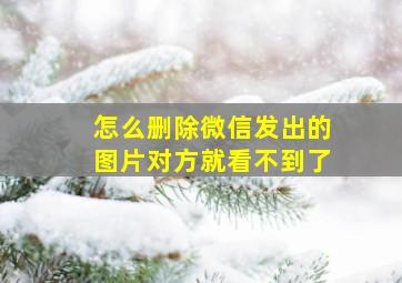 怎么删除微信发出的图片对方就看不到了