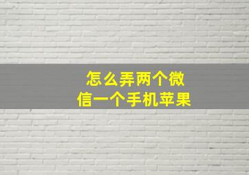 怎么弄两个微信一个手机苹果