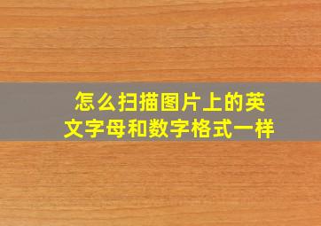 怎么扫描图片上的英文字母和数字格式一样