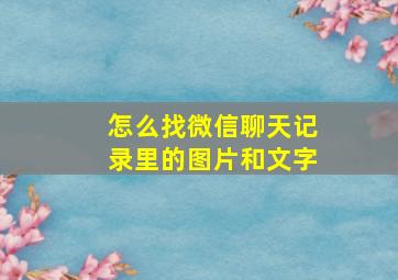 怎么找微信聊天记录里的图片和文字