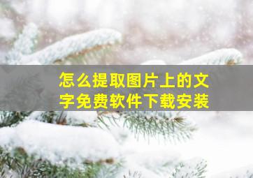 怎么提取图片上的文字免费软件下载安装