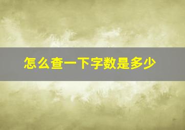 怎么查一下字数是多少