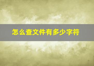 怎么查文件有多少字符