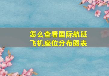 怎么查看国际航班飞机座位分布图表