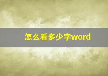 怎么看多少字word