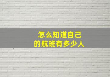 怎么知道自己的航班有多少人