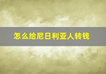 怎么给尼日利亚人转钱