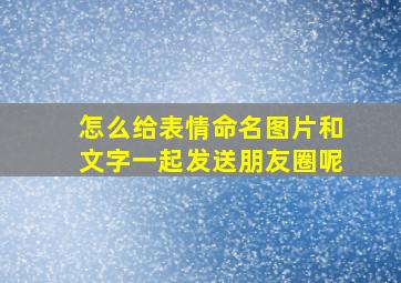 怎么给表情命名图片和文字一起发送朋友圈呢