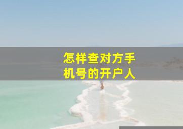 怎样查对方手机号的开户人