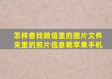 怎样查找微信里的图片文件夹里的照片信息呢苹果手机