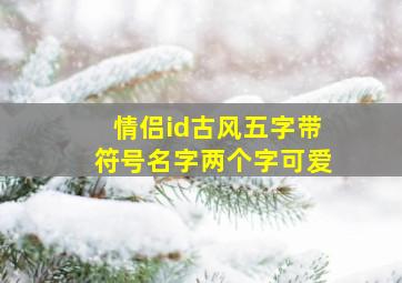 情侣id古风五字带符号名字两个字可爱