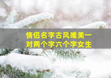 情侣名字古风唯美一对两个字六个字女生