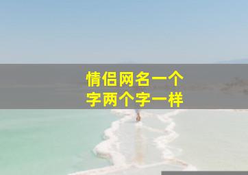 情侣网名一个字两个字一样