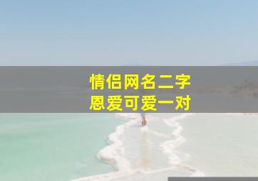 情侣网名二字恩爱可爱一对