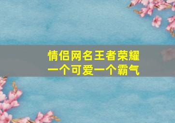 情侣网名王者荣耀一个可爱一个霸气