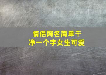 情侣网名简单干净一个字女生可爱