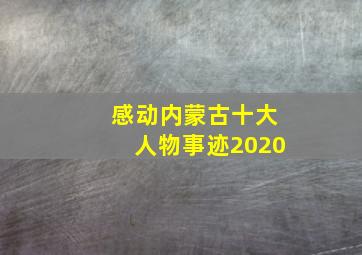 感动内蒙古十大人物事迹2020