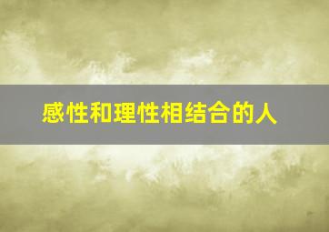 感性和理性相结合的人