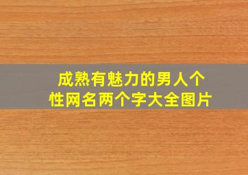 成熟有魅力的男人个性网名两个字大全图片