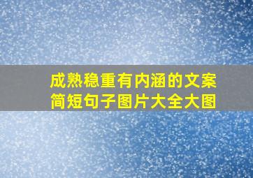 成熟稳重有内涵的文案简短句子图片大全大图