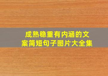 成熟稳重有内涵的文案简短句子图片大全集