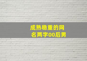 成熟稳重的网名两字00后男