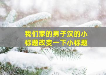 我们家的男子汉的小标题改变一下小标题