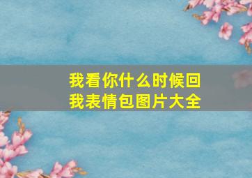 我看你什么时候回我表情包图片大全