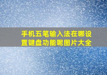 手机五笔输入法在哪设置键盘功能呢图片大全