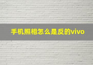 手机照相怎么是反的vivo