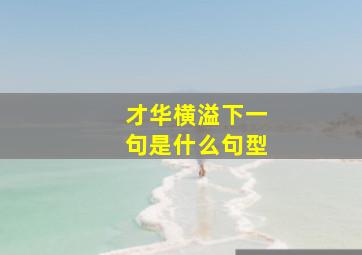 才华横溢下一句是什么句型