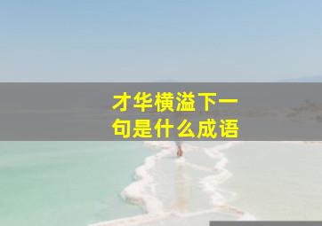 才华横溢下一句是什么成语