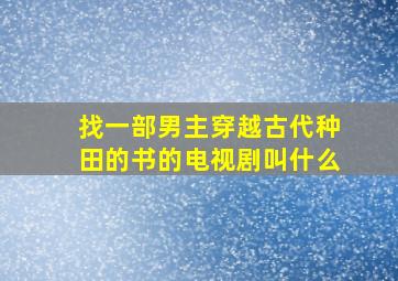 找一部男主穿越古代种田的书的电视剧叫什么