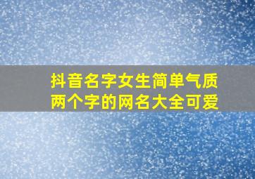 抖音名字女生简单气质两个字的网名大全可爱