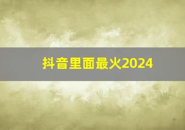 抖音里面最火2024