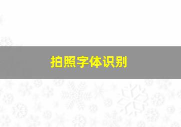 拍照字体识别