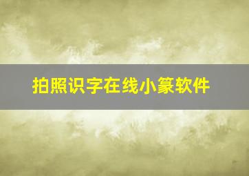 拍照识字在线小篆软件