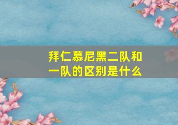 拜仁慕尼黑二队和一队的区别是什么