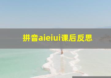 拼音aieiui课后反思